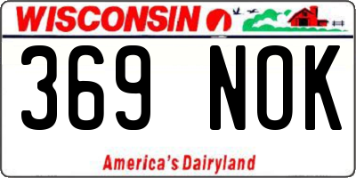 WI license plate 369NOK