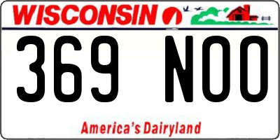 WI license plate 369NOO