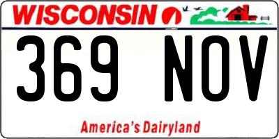 WI license plate 369NOV