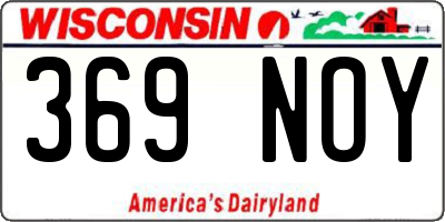 WI license plate 369NOY