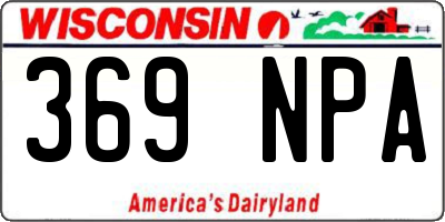 WI license plate 369NPA