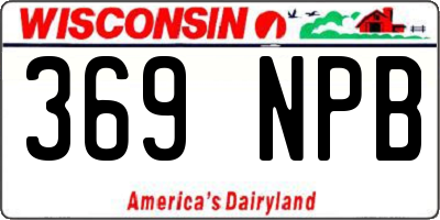 WI license plate 369NPB
