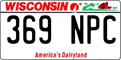 WI license plate 369NPC