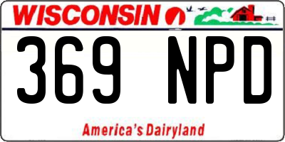 WI license plate 369NPD