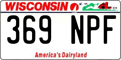 WI license plate 369NPF