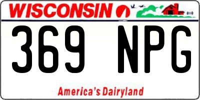 WI license plate 369NPG