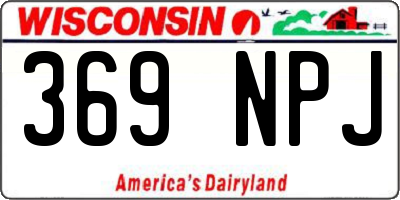 WI license plate 369NPJ