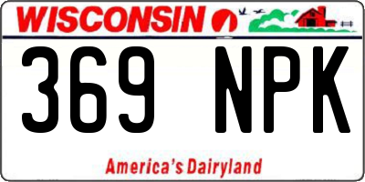 WI license plate 369NPK