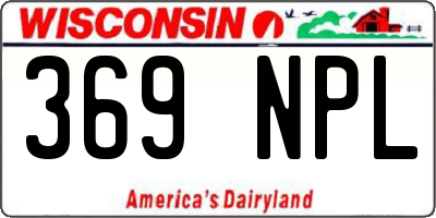 WI license plate 369NPL