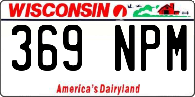WI license plate 369NPM