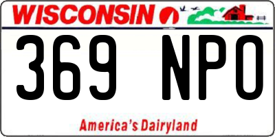 WI license plate 369NPO