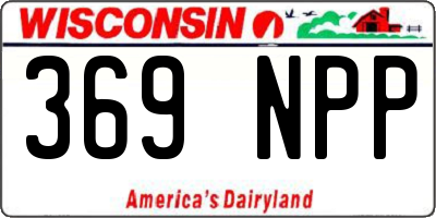 WI license plate 369NPP