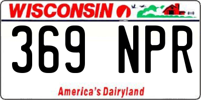 WI license plate 369NPR