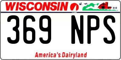 WI license plate 369NPS