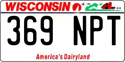 WI license plate 369NPT