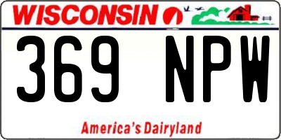 WI license plate 369NPW