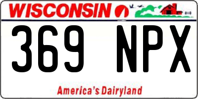 WI license plate 369NPX