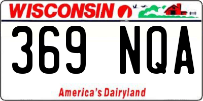 WI license plate 369NQA