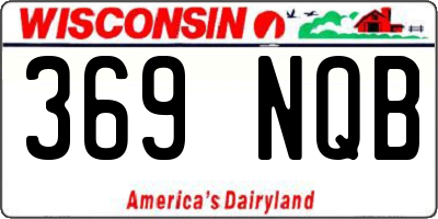 WI license plate 369NQB