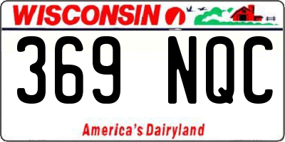 WI license plate 369NQC