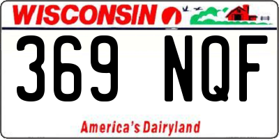 WI license plate 369NQF
