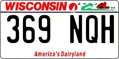 WI license plate 369NQH