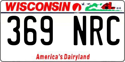 WI license plate 369NRC