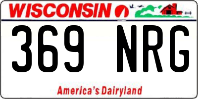 WI license plate 369NRG