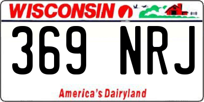 WI license plate 369NRJ