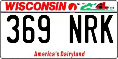 WI license plate 369NRK