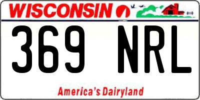 WI license plate 369NRL
