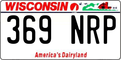WI license plate 369NRP