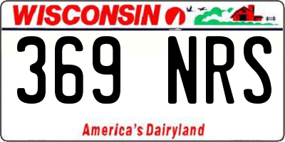 WI license plate 369NRS