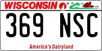 WI license plate 369NSC