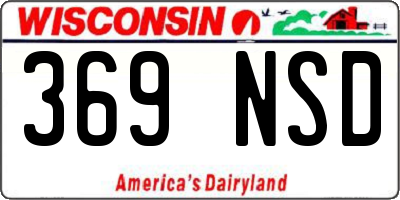 WI license plate 369NSD