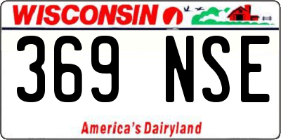WI license plate 369NSE