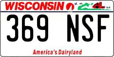 WI license plate 369NSF
