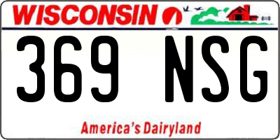 WI license plate 369NSG