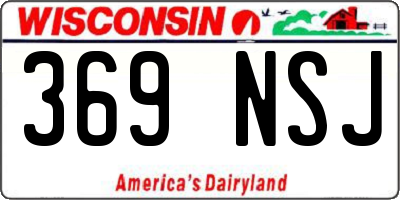 WI license plate 369NSJ