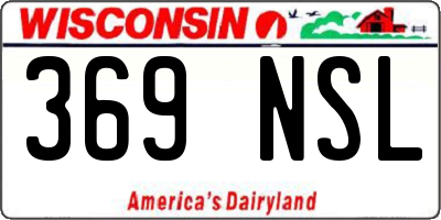 WI license plate 369NSL
