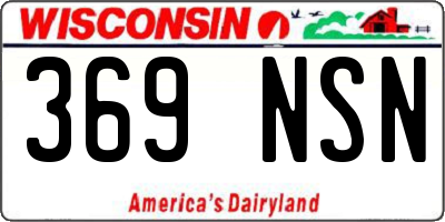 WI license plate 369NSN