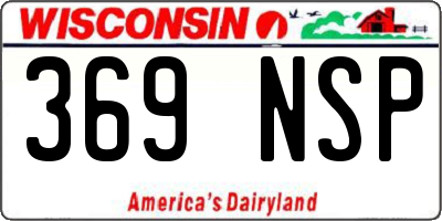WI license plate 369NSP