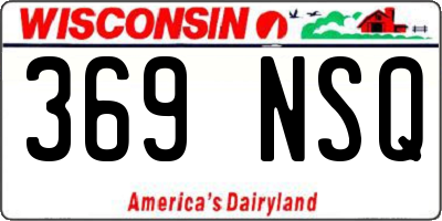WI license plate 369NSQ