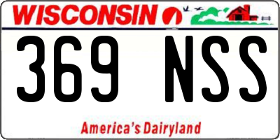 WI license plate 369NSS