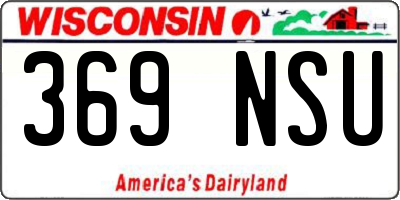 WI license plate 369NSU