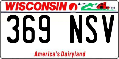 WI license plate 369NSV
