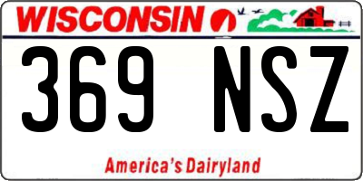 WI license plate 369NSZ