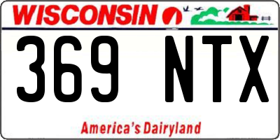 WI license plate 369NTX