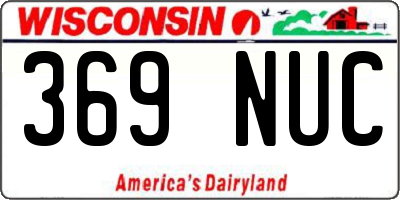 WI license plate 369NUC
