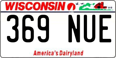 WI license plate 369NUE